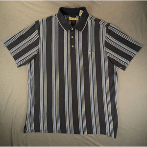 Munsingwear Polo Shirt XL Men's Vintage Short Sleeve Striped Pocket Cotton Blend